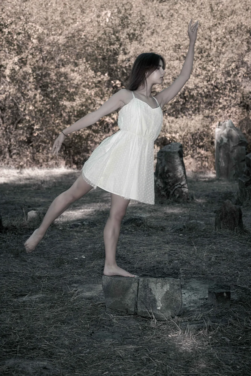 BETWEEN STONES – Tiana in motion between the monoliths of the Vienna stone circle