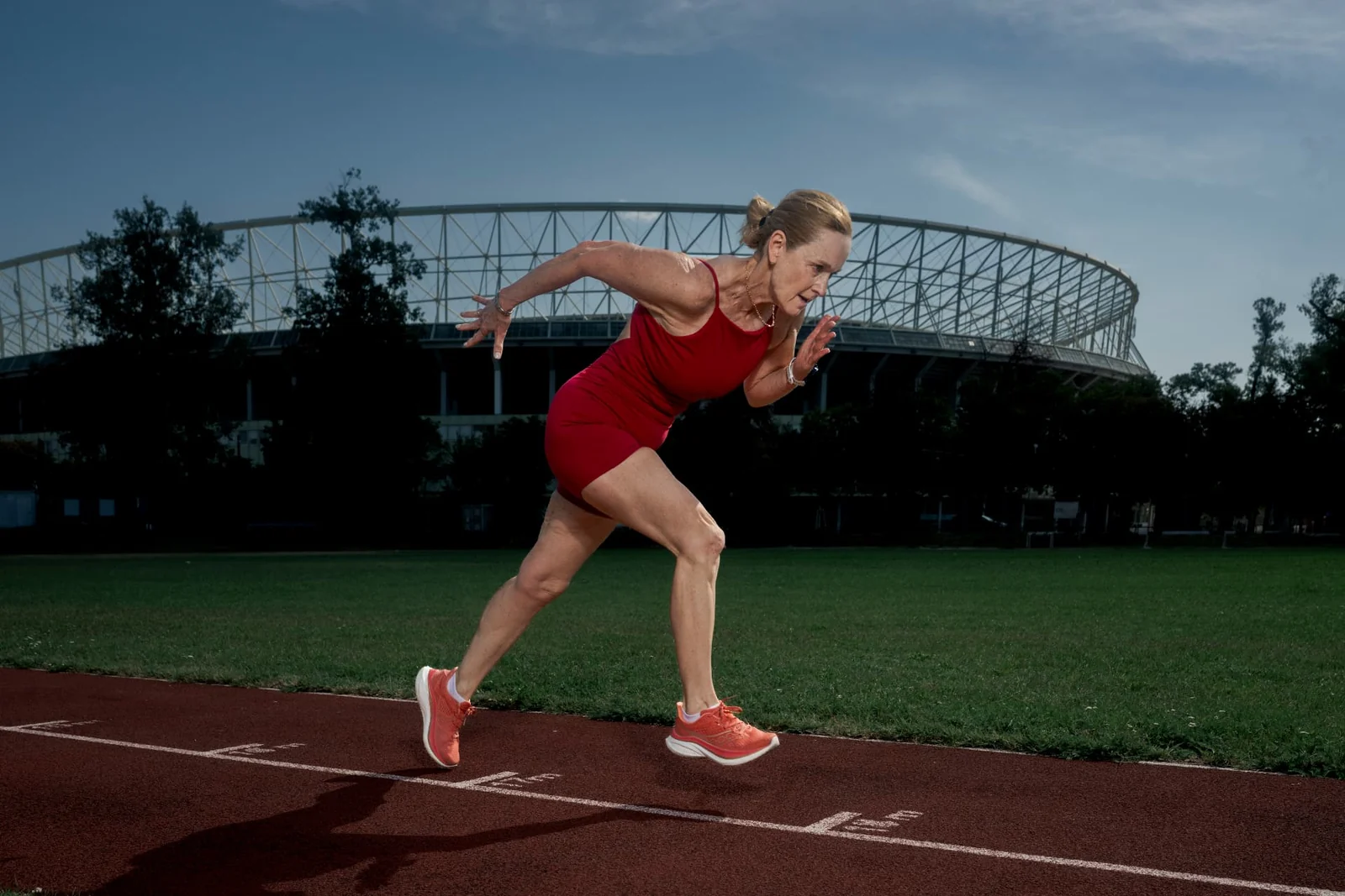 Birgit Pfeifer at the dynamic start on a Vienna track