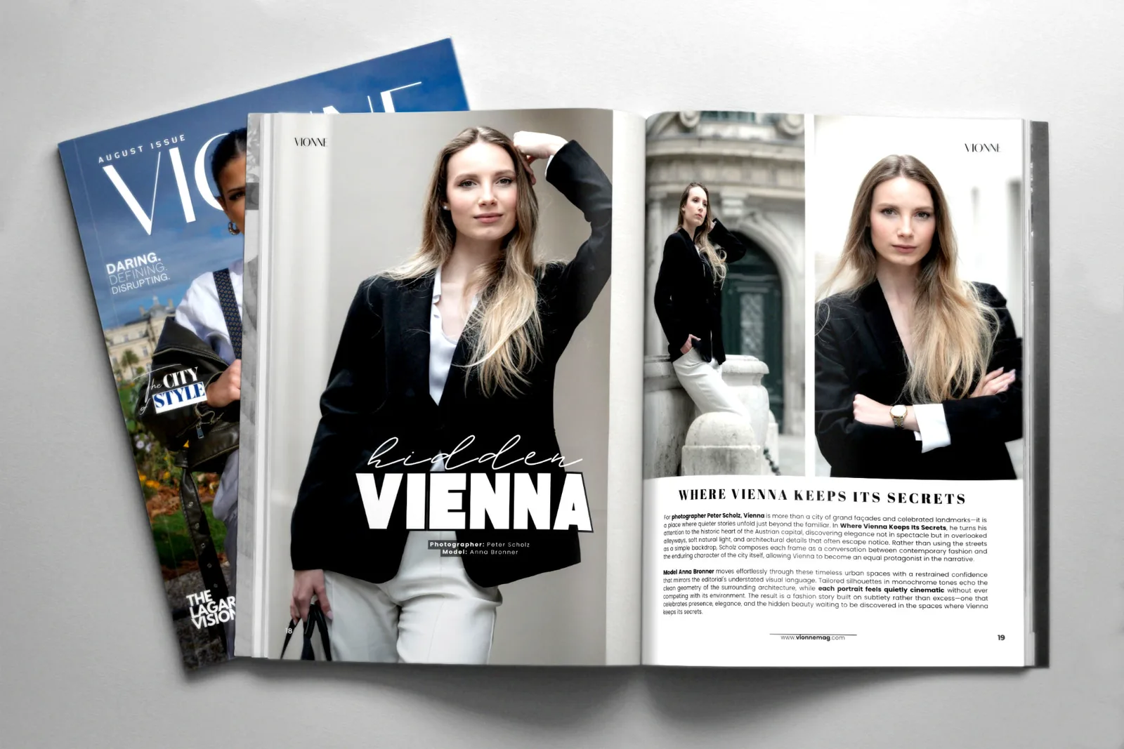 Hidden Vienna published in VIONNE Magazine — editorial photography by Peter Scholz